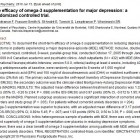 The efficacy of omega-3 supplementation for major depression