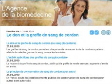 agence de biomédecine banque de sang de cordon