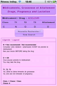 Drugs in Pregnancy - Médicaments et Grossesse - iPhone - iPad
